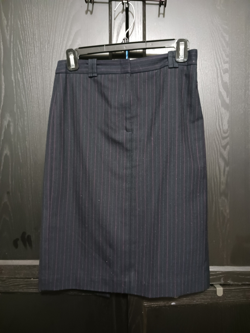 BCBG Navy Pinstripe Pencil Skirt